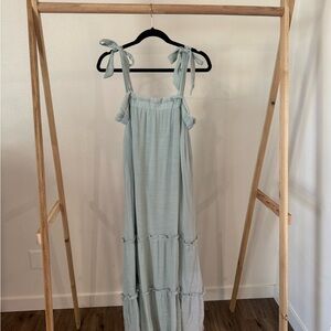 Light Blue Maxi Dress with Tie Straps
